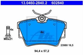 ATE 602840 - PASTILLA DE FRENO NISSAN PRIMASTAR