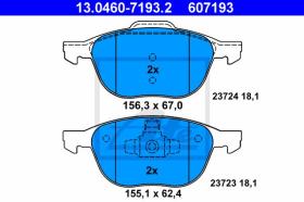 ATE 607193 - PASTILLA DE FRENO FORD C-MAX I (7-1