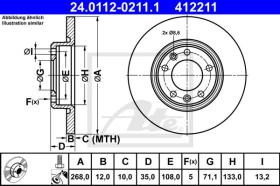 ATE 412211 - DISCO DE FRENO CITROEN C4 II GRAND