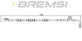 BREMSI WI0762 - TESTIGOS DE FRENO BREMSI = 1180 MM LAND ROV DISCOV.