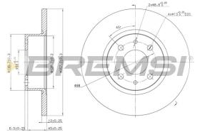 BREMSI CD6068S - DISCOS DE FRENO TRAS. DIA.257 SOLID FIAT CROMA