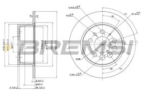 BREMSI CD6080S - DISCOS DE FRENO TRAS. DIA.281 SOLID VOLVO 240