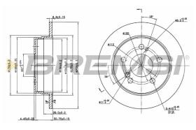 BREMSI CD6122S - DISCOS DE FRENO TRAS. DIA.258 SOLID MERCED CL E