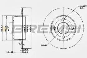 BREMSI CD6128S - DISCOS DE FRENO TRAS. DIA.245 SOLID AUDI 80