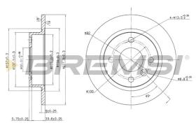 BREMSI CD6226S - DISCOS DE FRENO TRAS. DIA.228 SOLID VOLVO 460