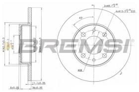 BREMSI CD6240S - DISCOS DE FRENO TRAS. DIA.240 SOLID ALFA R 33