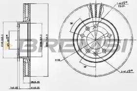 BREMSI CD6264V - DISCOS DE FRENO DEL. DIA.283 VENT. CITROEN XM