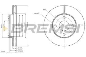 BREMSI CD6371V - DISCOS DE FRENO DEL. DIA.260 VENT. FORD SIERRA