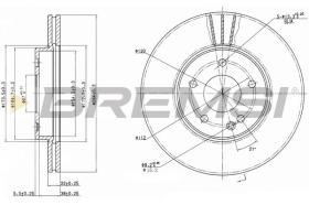 BREMSI CD6588V - DISCOS DE FRENO DEL. DIA.284 VENT. FIAT STRADA