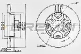 BREMSI CD6604V - DISCOS DE FRENO DEL. DIA.280 VENT. VOLVO 850