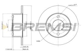 BREMSI CD6625S - DISCOS DE FRENO TRAS. DIA.245 SOLID AUDI 100