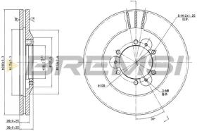 BREMSI CD6694V - DISCOS DE FRENO DEL. DIA.280 VENT. ISUZU TROOPE