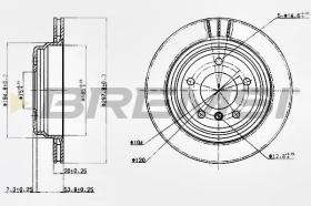 BREMSI CD6836V - DISCOS DE FRENO TRAS. DIA.298 VENT. BMW 520