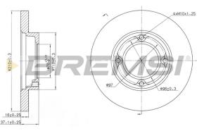 BREMSI CD6968S - DISCOS DE FRENO DEL. DIA.210 SOLID DAIHATSU HIJ