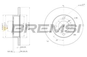 BREMSI CD6998S - DISCOS DE FRENO DEL. DIA.234 SOLID MITSUB COLT