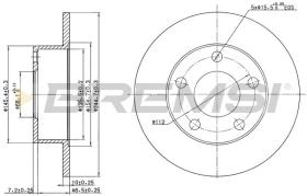 BREMSI CD7033S - DISCOS DE FRENO TRAS. DIA.245 SOLID AUDI A6