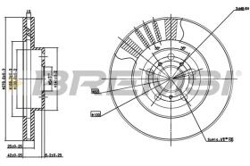 BREMSI CD7055V - DISCOS DE FRENO DEL. DIA.277 VENT. LEXUS ES