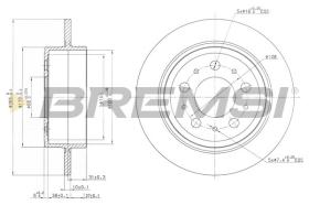 VILLAR CD7060S - DISCOS DE FRENO TRAS. DIA.265 SOLID VOLVO V90