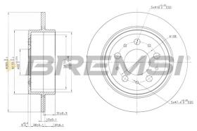 BREMSI CD7060S - DISCOS DE FRENO TRAS. DIA.265 SOLID VOLVO V90