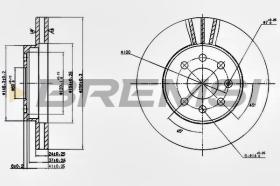 BREMSI CD7097V - DISCOS DE FRENO DEL. DIA.256 VENT. DAEWOO NUBIR