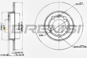 BREMSI CD7155S - DISCOS DE FRENO TRAS. DIA.239 SOLID AUDI A3