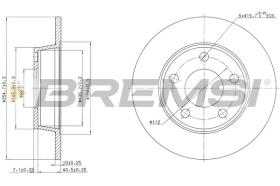 BREMSI CD7177S - DISCOS DE FRENO TRAS. DIA.255 SOLID AUDI A6 2.4