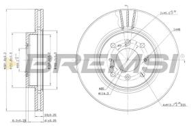 BREMSI CD7189V - DISCOS DE FRENO DEL. DIA.280 VENT. HONDA CIVIC