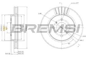 BREMSI CD7193V - DISCOS DE FRENO DEL. DIA.256 VENT. MITSUB COLT