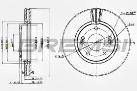 BREMSI CD7239V - DISCOS DE FRENO DEL. DIA.276 VENT. HYUNDAI SANT