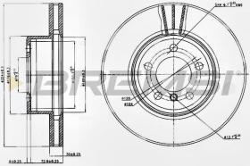 BREMSI CD7243V - DISCOS DE FRENO DEL. DIA.324 VENT. BMW 730