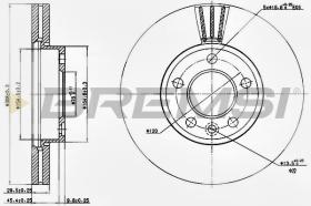 BREMSI CD7253V - DISCOS DE FRENO DEL. DIA.308 VENT. VW TOUAREG