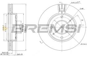 BREMSI CD7270V - DISCOS DE FRENO DEL. DIA.257 VENT. HYUNDAI ELAN