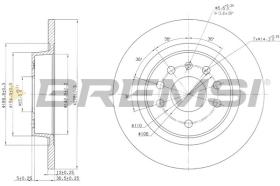 BREMSI CD7288S - DISCOS DE FRENO TRAS. DIA.278 SOLID FIAT CROMA