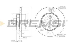 BREMSI CD7294V - DISCOS DE FRENO DEL. DIA.255 VENT. TOYOTA COROL