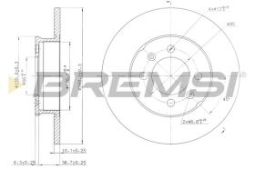 BREMSI CD7373S - DISCOS DE FRENO TRAS. DIA.240 SOLID MG TF