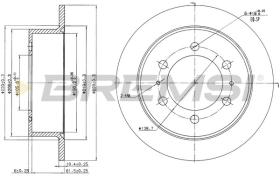 BREMSI CD7400S - DISCOS DE FRENO TRAS. DIA.299 SOLID DAEWOO KORAND