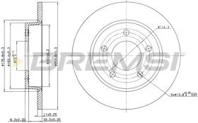 BREMSI CD7420S - DISCOS DE FRENO TRAS. DIA.265 SOLID MAZDA 3