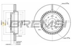 BREMSI CD7551V - DISCOS DE FRENO TRAS. DIA.308 VENT. VOLVO XC 90