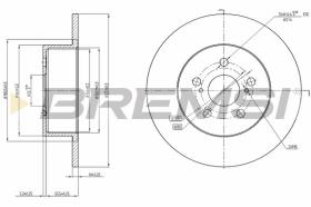 BREMSI CD7556S - DISCOS DE FRENO TRAS. DIA.271 SOLID TOYOTA AVENSI