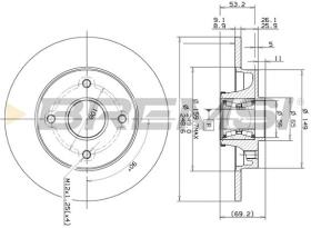 SKF CD7560S - DISCOS DE FRENO TRAS. DIA.249 SOLID CITROEN C3 PI