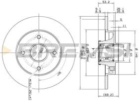 BREMSI CD7560S - DISCOS DE FRENO TRAS. DIA.249 SOLID CITROEN C3 PI