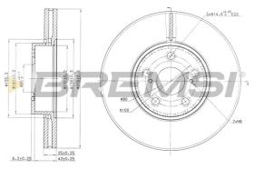 BREMSI CD7575V - DISCOS DE FRENO DEL. DIA.276 VENT. TOYOTA AVENS