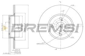 BREMSI CD7576S - DISCOS DE FRENO TRAS. DIA.266 SOLID TOYOTA COROLL