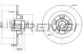 BREMSI CD7655S - DISCOS DE FRENO TRAS. DIA.300 SOLID RENAULT ESPAC