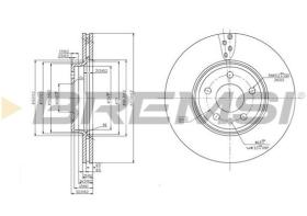 BREMSI CD7663V - DISCOS DE FRENO DEL. DIA.314 VENT. AUDI A4