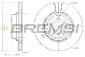 BREMSI CD7701V - DISCOS DE FRENO DEL. DIA.348 VENT. BMW 530