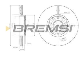 BREMSI CD7706V - DISCOS DE FRENO DEL. DIA.287 5 VENT. AUDI 100