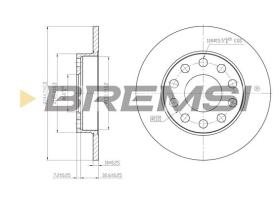 BREMSI CD7709S - DISCOS DE FRENO TRAS. DIA.245 SOLID AUDI A4