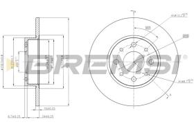 BREMSI CD7741S - DISCOS DE FRENO TRAS. DIA.251 SOLID ALFA R MITO