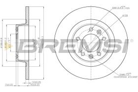 BREMSI CD7744S - DISCOS DE FRENO TRAS. DIA.290 SOLID PEUGEOT 407